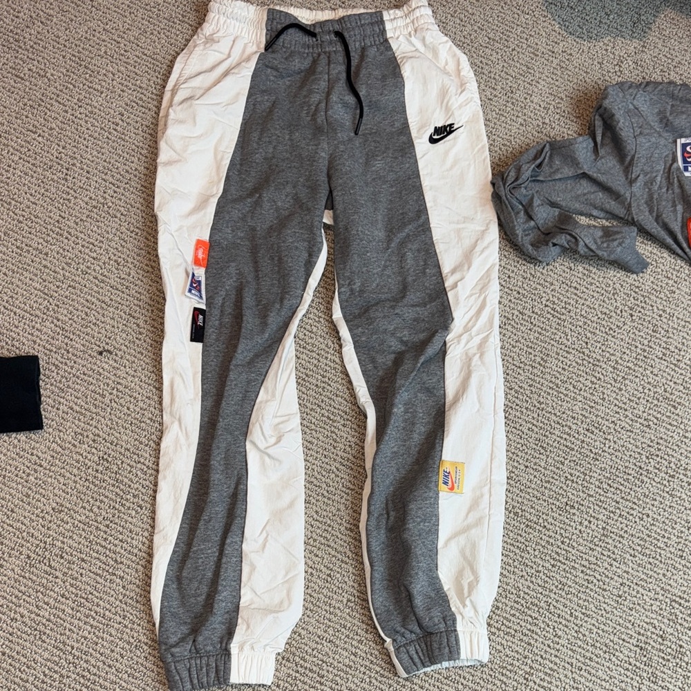 Gray And White Patchwork Sweatpants And Long Slee… - image 2